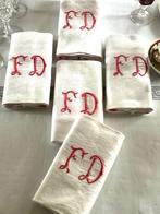 4 vroeg-20ste eeuw damast linnen servetten met, Antiek en Kunst, Antiek | Kleden en Textiel