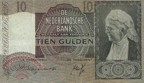 Bankbiljet 10 gulden 1940 Emma Zeer Fraai, Postzegels en Munten, Bankbiljetten | Nederland, Verzenden