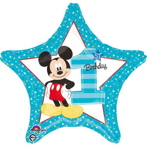 Mickey Mouse Helium Ballon Ster 1 jaar 43cm leeg, Hobby en Vrije tijd, Feestartikelen, Nieuw, Verzenden