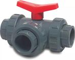 Drieweg kogelkraan 32mm (Pvc kogelkraan, Pvc materiaal), Tuin en Terras, Vijver-toebehoren, Verzenden, Nieuw, Overige typen