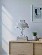 Tafellamp - Vintage rieten en bamboe tafellamp in wit -