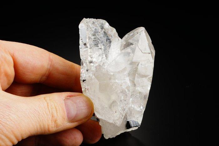 ZWARTE TOERMALIJN in geëtst kwarts - grote, Verzamelen, Mineralen en Fossielen