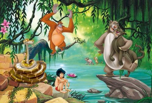 Jungle VLIESbehang Jungle Book XL Jungleboek * Muurdeco4kids, Huis en Inrichting, Stoffering | Behang, minder dan 10 m², Ophalen of Verzenden