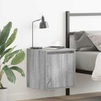 vidaXL Nachtkastjes 2 st wandgemonteerd 38x34x40 cm grijs, Huis en Inrichting, Verzenden, Nieuw, Hout