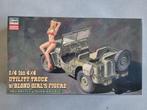Hasegawa 52249 1/4 ton 4x4 Jeep 1:24 w/Blond girls figure, Hobby en Vrije tijd, Modelbouw | Auto's en Voertuigen, Nieuw, Verzenden