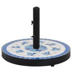 vidaXL Parasolvoet rond 12 kg blauw en wit, Verzenden, Nieuw, Parasolvoet