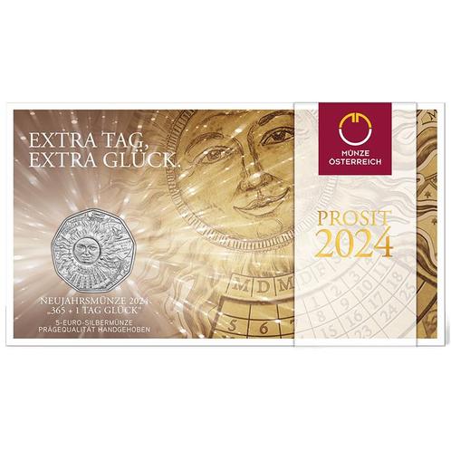 Oostenrijk 5 Euro Schrikkeljaar 2024 Zilver, Postzegels en Munten, Munten | Europa | Euromunten, Verzenden