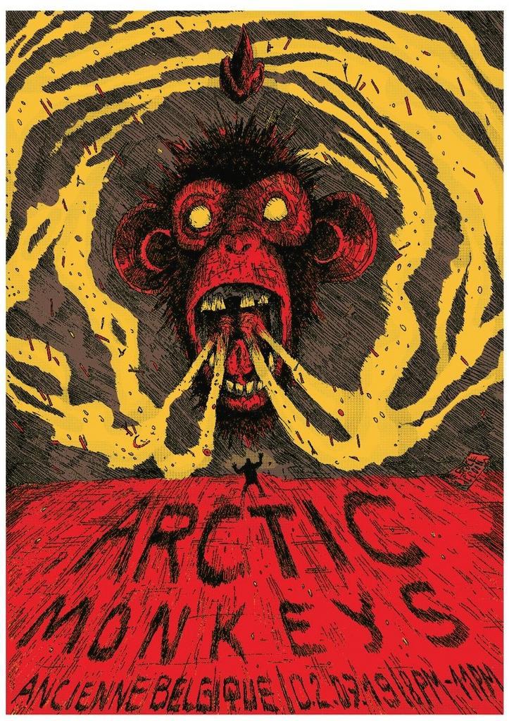 Posters - Poster Arctic Monkeys - Ancienne Belgique, Verzamelen, Muziek, Artiesten en Beroemdheden, Zo goed als nieuw, Verzenden