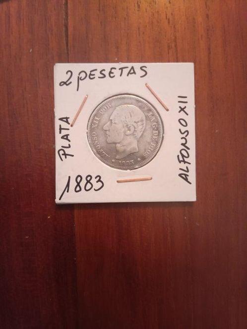 Spanje. 2 Pesetas 18870 / 1905 (7 monedas) (Zonder, Postzegels en Munten, Munten | Europa | Niet-Euromunten