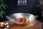 Handgemaakte decoratieve kom ORIENT 55cm zilverkleurig, Ophalen of Verzenden, Nieuw