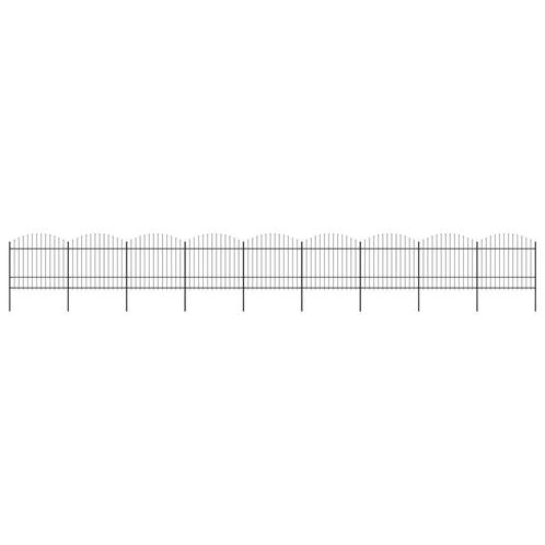 vidaXL Tuinhek met speren bovenkant (1,5-1,75)x15,3 m staal, Tuin en Terras, Schuttingen, Nieuw, Verzenden