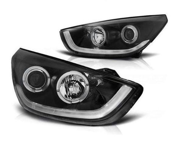 Koplampset Hyundai ix35 2010- Zwart DRL-Look, Auto-onderdelen, Overige Auto-onderdelen, Ophalen of Verzenden