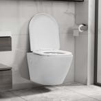 vidaXL Hangend toilet randloos keramiek wit, Verzenden, Nieuw