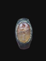 Oud-Romeins Brons, Stunning Red Carnelian Stone Venus Seal, Antiek en Kunst