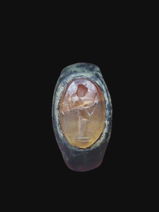 Oud-Romeins Brons, Stunning Red Carnelian Stone Venus Seal, Antiek en Kunst, Antiek | Overige Antiek