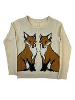 Vintage Adidas Beige Fox Knit Sweater maat M, Kleding | Heren, Overige Herenkleding, Ophalen of Verzenden, Zo goed als nieuw, Adidas