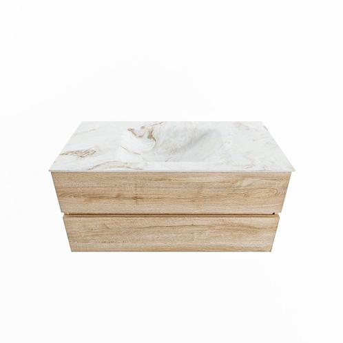 MONDIAZ VICA-DLUX 100cm badmeubel onderkast Washed Oak 2, Doe-het-zelf en Verbouw, Sanitair, Bad, Nieuw, Ophalen of Verzenden