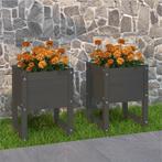 vidaXL Plantenbakken 2 st 40x40x52,5 cm massief grenenhout, Verzenden, Nieuw, Hout, Minder dan 60 cm
