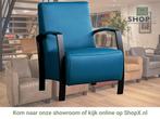Leren fauteuil Glory - Toledo Turquoise (blauw), Huis en Inrichting, Fauteuils, Nieuw, Ophalen of Verzenden, 50 tot 75 cm, Industrieel, Modern
