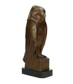 Beeldje - Owl in art deco stijl - Brons, Marmer