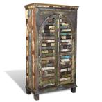 vidaXL Boekenkast met 3 schappen 2 deuren gerecycled hout, Huis en Inrichting, Kasten | Boekenkasten, Nieuw, Verzenden