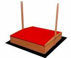Zandbak - met deksel en dak - hout - 120x120 cm - rood, Kinderen en Baby's, Speelgoed | Buiten | Zandbakken, Ophalen of Verzenden