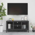 vidaXL Tv-meubel 105x35x52 cm staal en glas antracietkleurig, Huis en Inrichting, Kasten | Televisiemeubels, 100 tot 150 cm, Verzenden