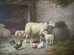 Hilaire Bals (1940) - Moutons, poules et coq, Antiek en Kunst, Kunst | Schilderijen | Klassiek