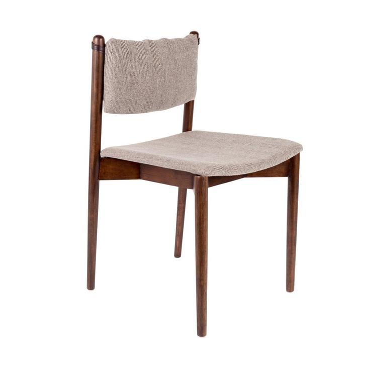 *WOONWINKEL* Dutchbone Torrance Retro Eetkamerstoel Hout, Huis en Inrichting, Stoelen, Nieuw, Stof, Verzenden