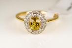 Ring - 14 karaat Witgoud Olivijn - Diamant, Nieuw