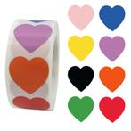500 Stickers Op Rol - 2.5cm - Hart / Hartjes Mix -, Verzenden, Nieuw