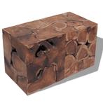 vidaXL Krukken/Salontafel massief teakhout, Verzenden, Nieuw, Bruin