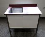 Wastafel, Spoeltafel met polyethyleen werkblad B119,5 x D70, Gebruikt