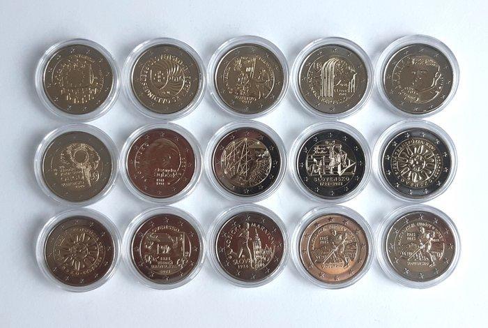 Slowakije. 2 Euro 2015/2025 (15 coins) (Zonder Minimumprijs), Postzegels en Munten, Munten | Europa | Euromunten