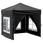 Partytent inklapbaar met zijwanden 2x2 m zwart (Partytenten), Verzenden, Nieuw, 2 meter of meer, Partytent