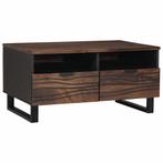 vidaXL Salontafel Bruin en zwart 80 x 54 x 40 cm Massief, Verzenden, Nieuw, 50 tot 100 cm, Minder dan 50 cm
