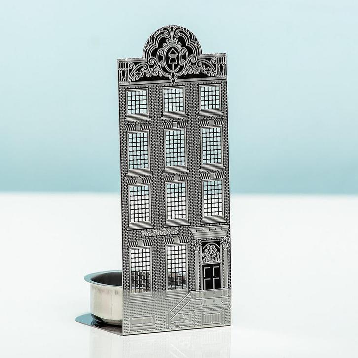Grachtenpand Waxinelichthouder - Halve Cirkel Gevel, Huis en Inrichting, Woonaccessoires | Kandelaars en Kaarsen, Verzenden