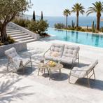 Tuinmeubelset Kivanta 5-delig beige en grijs [en.casa], Verzenden, Nieuw