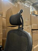 Herman Miller Aeron - Incl. Hoofdsteun En Lumbar Support, Verzenden, Zwart, Zo goed als nieuw, Bureaustoel