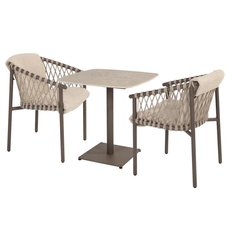 Vermont Allora dining set 75x75xH75 cm 3 delig keramisch, Tuin en Terras, Tuinsets en Loungesets, Nieuw, Ophalen of Verzenden