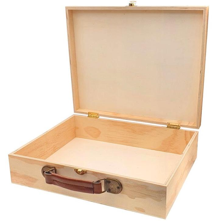 Koffer/Kistje - Knutselen/Hobby/DIY - Onbehandeld FSC Hout -, Hobby en Vrije tijd, Knutselen, Nieuw, Ophalen of Verzenden