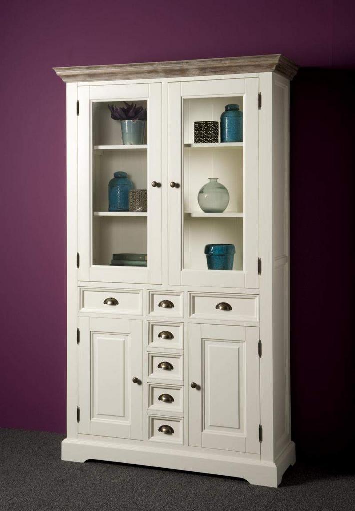 Vitrine Kabinet Fleur 115 - vitrinekasten, Huis en Inrichting, Kasten | Buffetkasten, Nieuw, Overige materialen