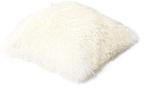 Luxe Mongools Bont Kussensloop - Suède met Leren Achterkant, Verzenden, Nieuw, Wit