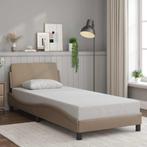 vidaXL Bedframe Dover kunstleer cappucinnokleurig 80x200, Overige materialen, Eenpersoons, Bruin, Verzenden