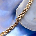 Gouden panter schakel armband | 19 cm (vintage) (vintage), Ophalen of Verzenden, Gebruikt, Overige kleuren, Goud