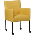 Leren eetkamerstoel Desire - Toledo Lemon (geel) - Poten, Huis en Inrichting, Stoelen, Nieuw, Leer, Ophalen of Verzenden, Eén