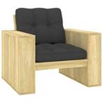 vidaXL Tuinstoel met antracietkleurige kussens geïmpregneerd, Tuin en Terras, Tuinstoelen, Verzenden, Nieuw