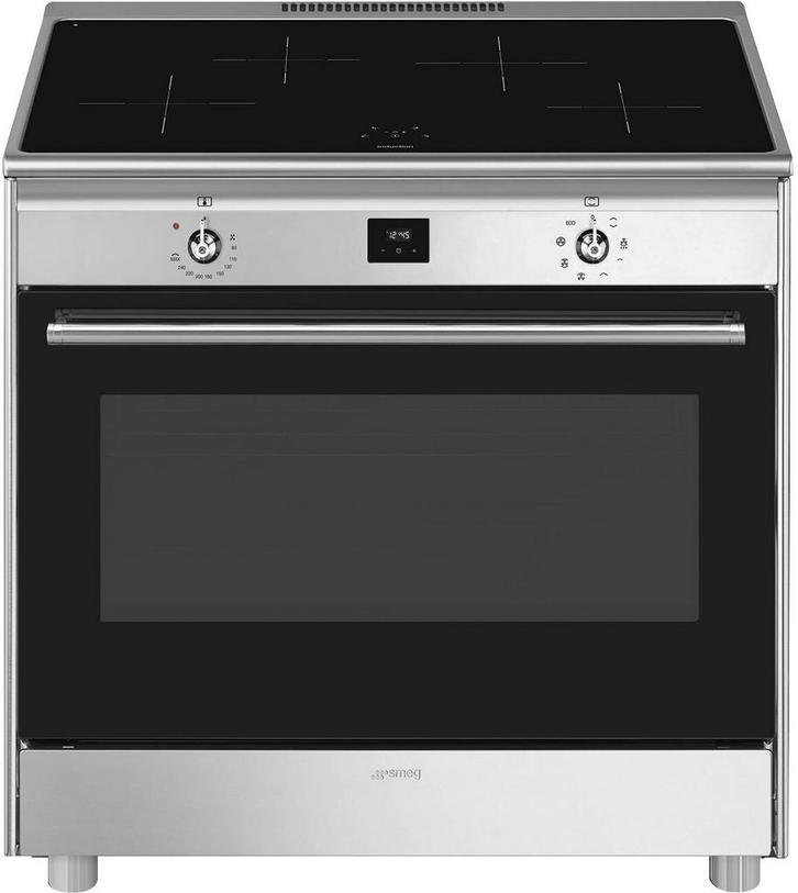 Smeg CG90CIXT inductie fornuis - 90 cm - rvs, Witgoed en Apparatuur, Fornuizen, 60 cm of meer, Vrijstaand, 4 kookzones, Energieklasse A of zuiniger
