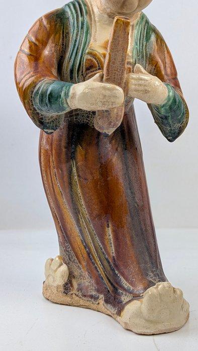 Tang Sancai beeld Dame met muziekinstrument - Keramiek -, Antiek en Kunst, Antiek | Overige Antiek