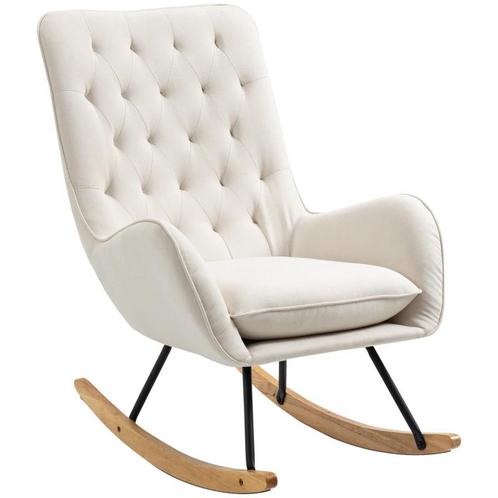 TRUUSK HOMCOM Schaukelstuhl Relaxstuhl Schwingsessel mit Hol, Huis en Inrichting, Fauteuils, Nieuw, Verzenden